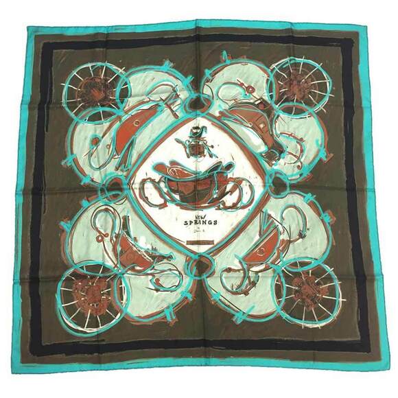 HERMES Authentic Blue Silk Scarf - Picture 1 of 2